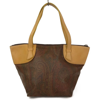 $650 ETRO Paisley PVC Leather Tote Hand Bag MultiColor