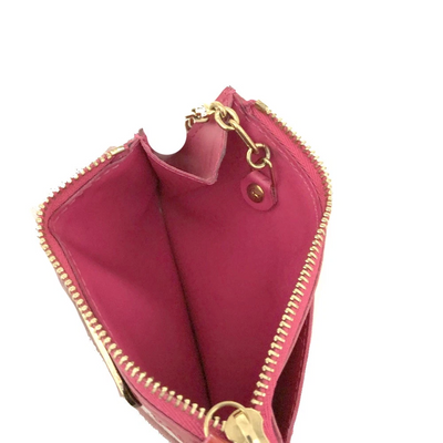 $390 2009 Louis Vuitton Monogram Vernis Key Pouch Pink CA1049