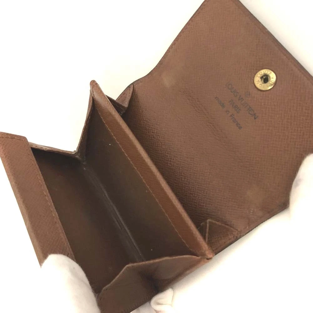 $395 1992 Louis Vuitton Monogram Porte-Monnaie Plat Coin Purse RA1912