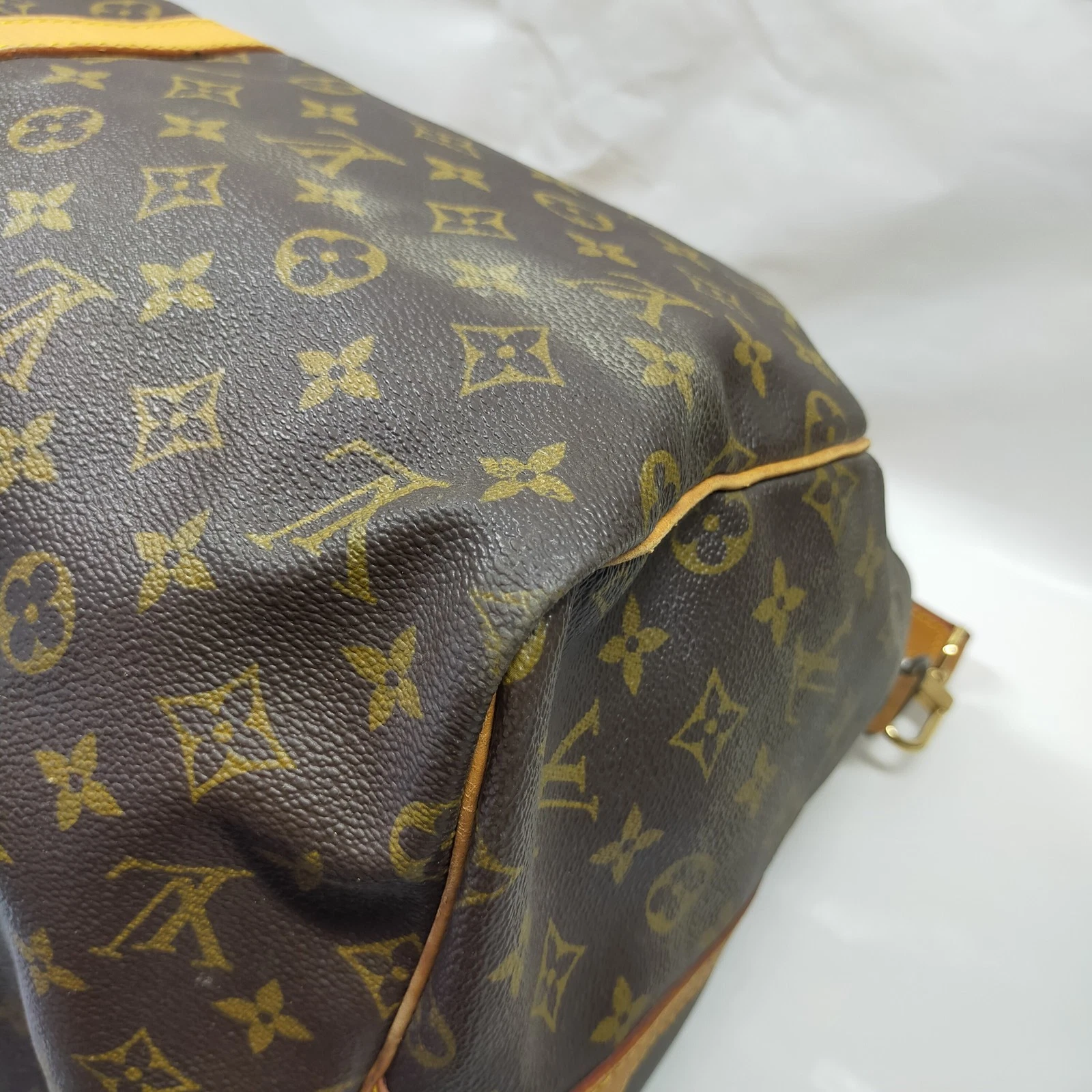 $2780 1984 Louis Vuitton LV Boston Bag Keepall Bandouliere 55 Brown Monogram 844