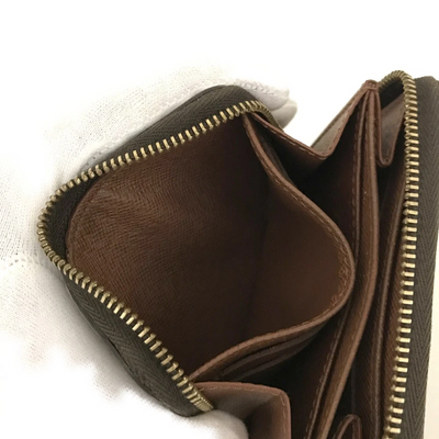 $560 2008 Louis Vuitton Monogram Zippy Zip Around Wallet Coin Purse Brown TH3098