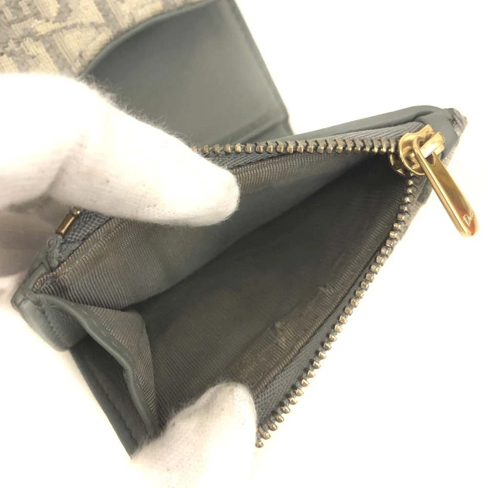 $690 Christian Dior Saddle Oblique Trotter Canvas Trifold Wallet