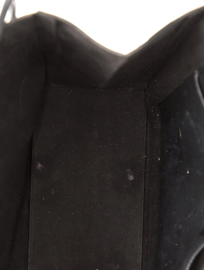 $2750 2021 FENDI Roma Embossed Logo Leather Tote Bag Black Flat Shopping Bag 10020167