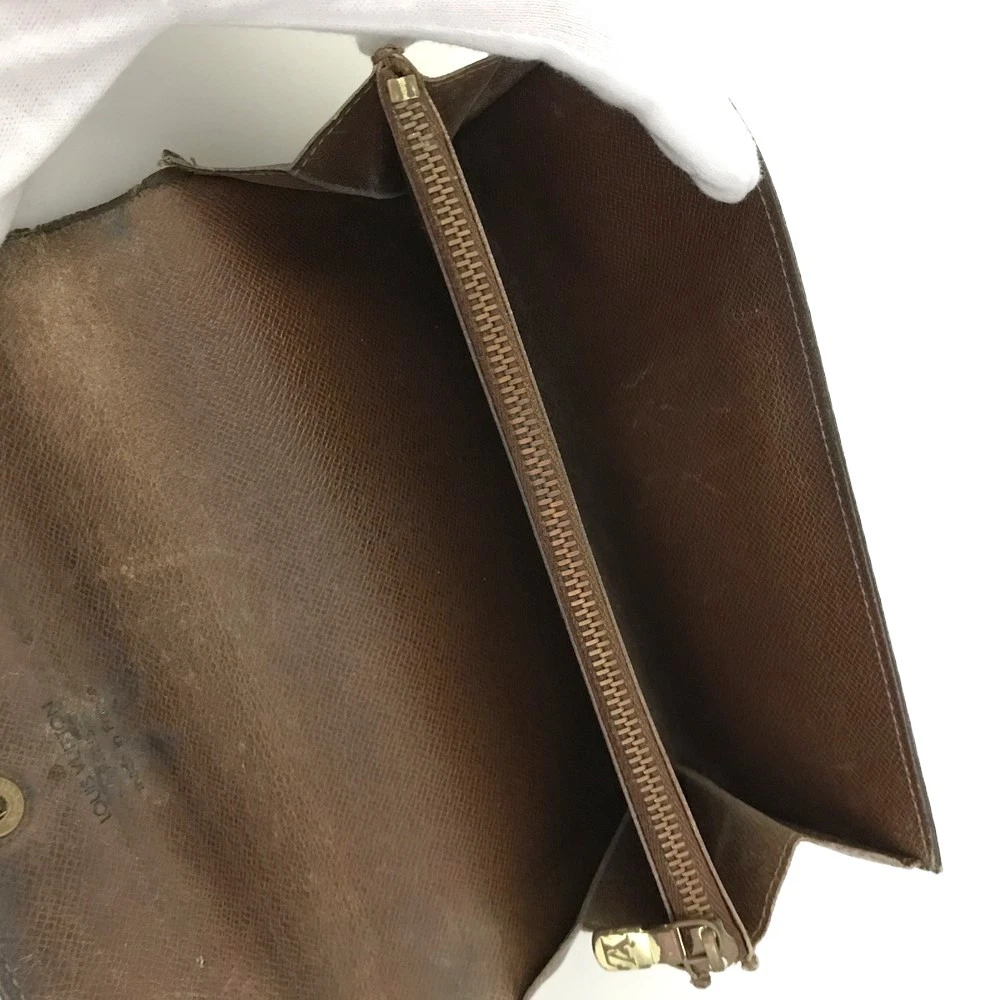Louis Vuitton Monogram Portefeiulle Sarah Long Bifold Wallet Brown TH0926