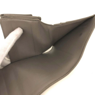 CELINE Logo Leather Trifold Wallet Gray