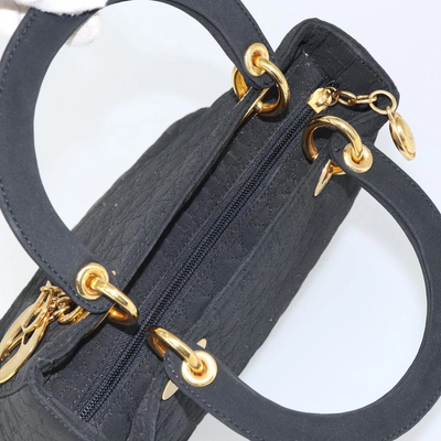 $5100 Christian Dior Nylon Cannage Medium Lady Dior Black Gold