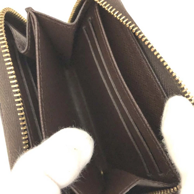 $560 Louis Vuitton Damier Zippy Zip Coin Purse Wallet Brown SN5101