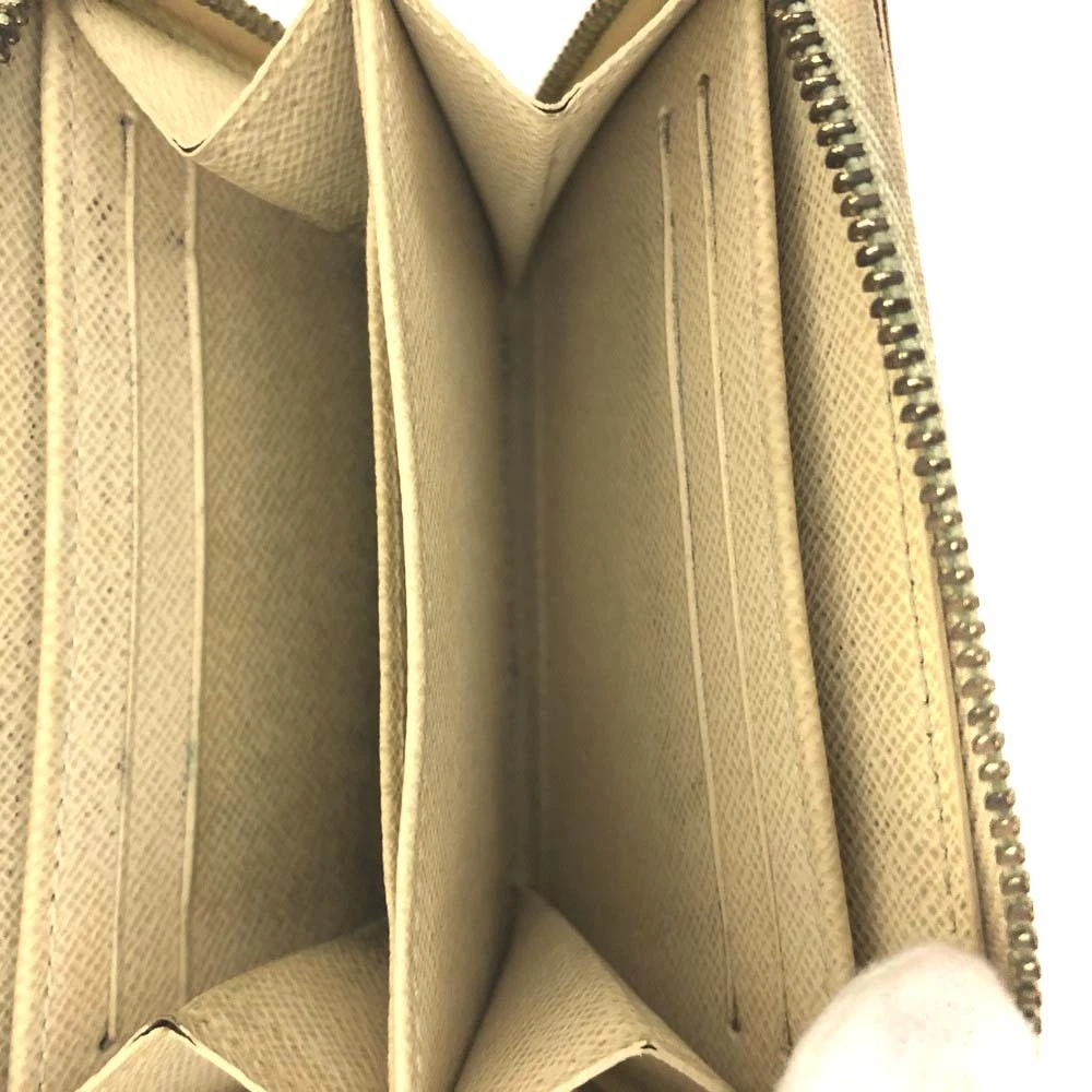 $560 Louis Vuitton Damier Azur Zippy Zip Coin Purse Wallet White SN1192