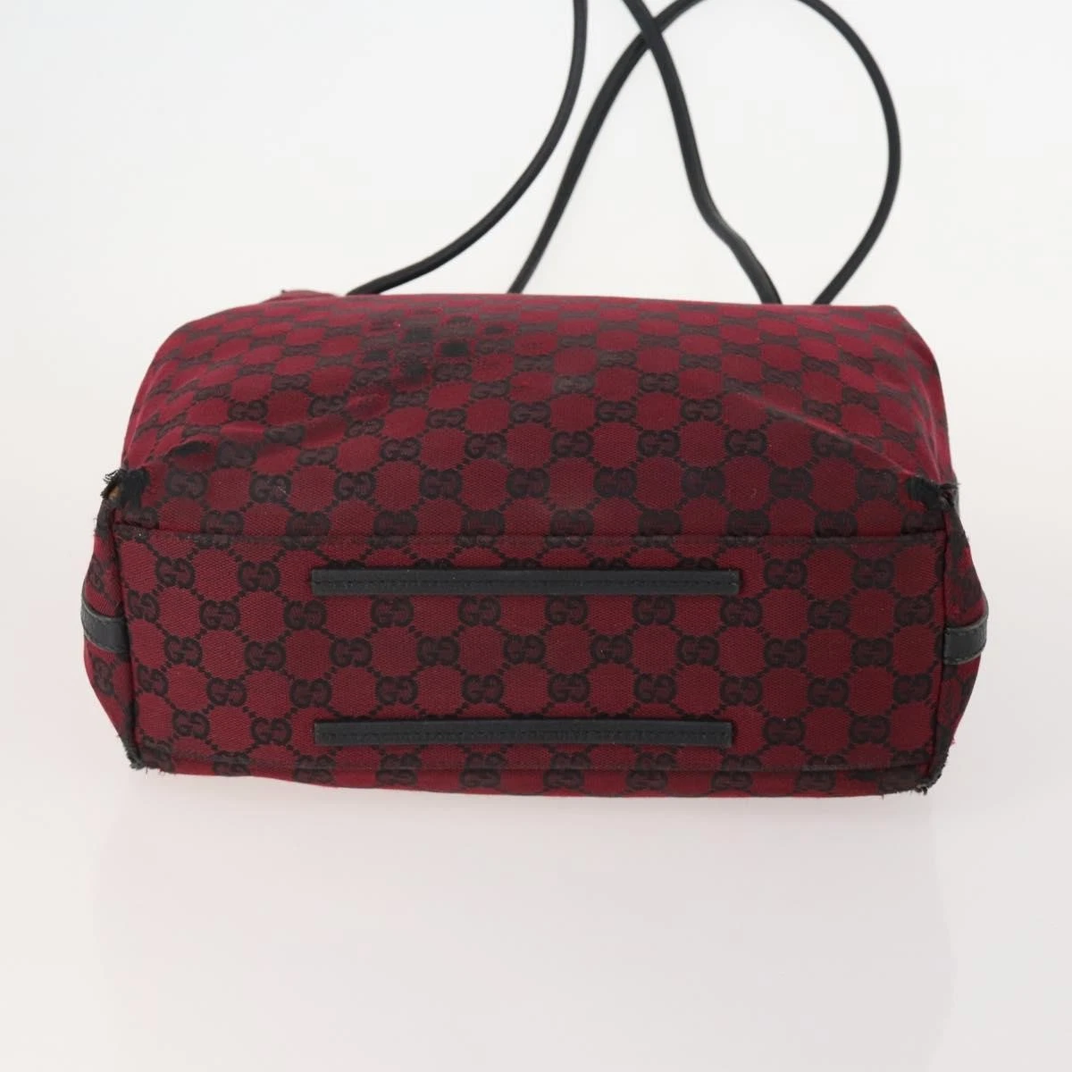 $795 GUCCI GG GG Denim Gifford Red Tote