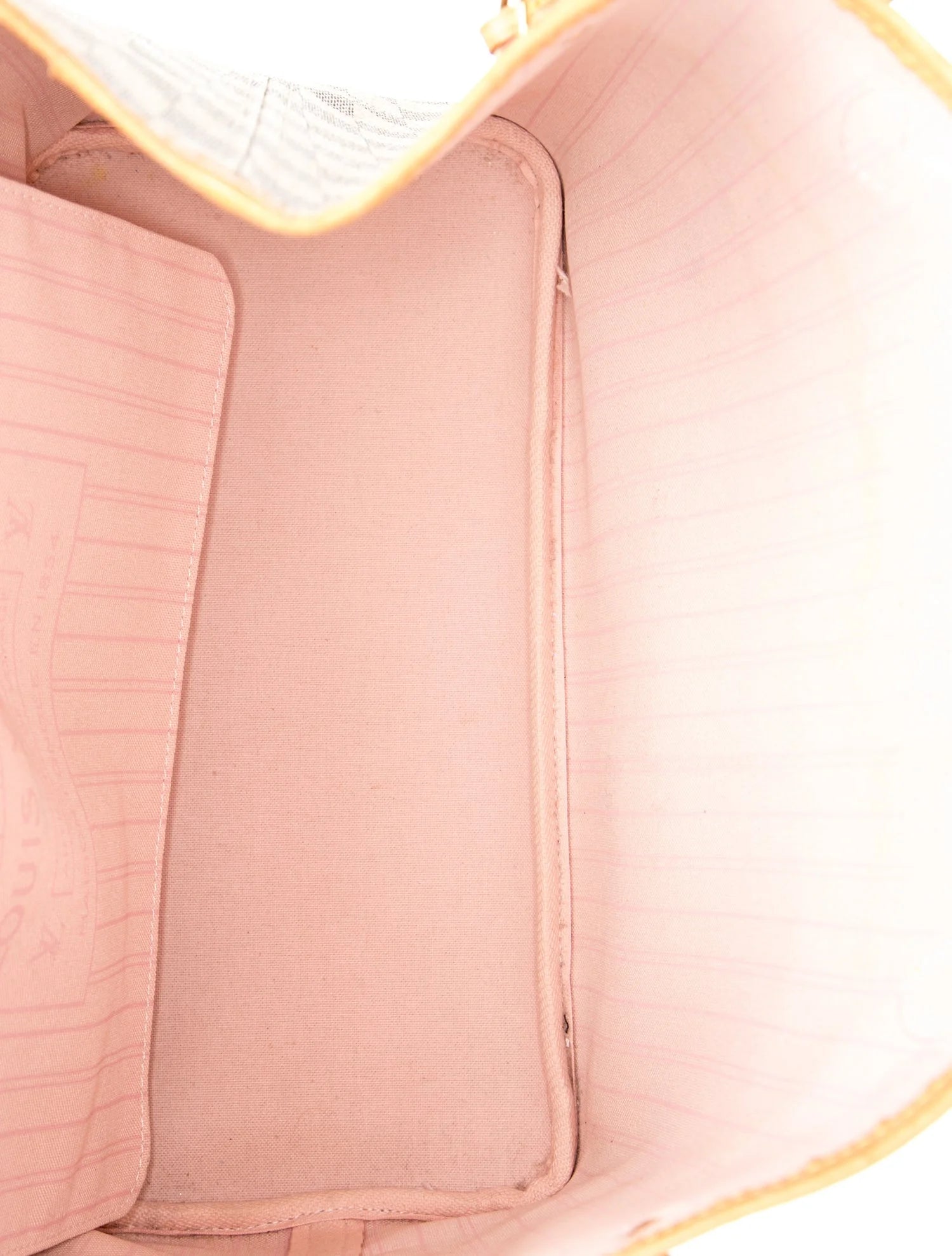 $2240 2018 Louis Vuitton Damier Azur Neverfull MM Rose Ballerine with Pouch 10021297