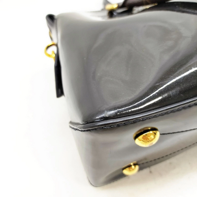 Louis Vuitton LV Hand Bag Tote Miroir Black Vernis SN0188