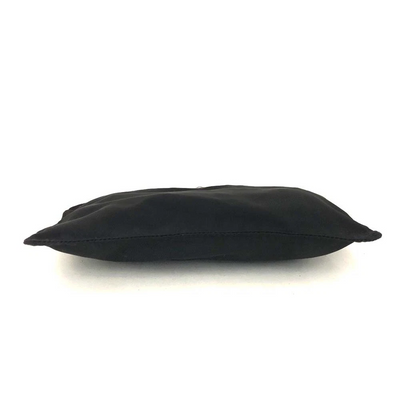 $650 PRADA Logo Plate Nylon Cosmetic Pouch Bag Black