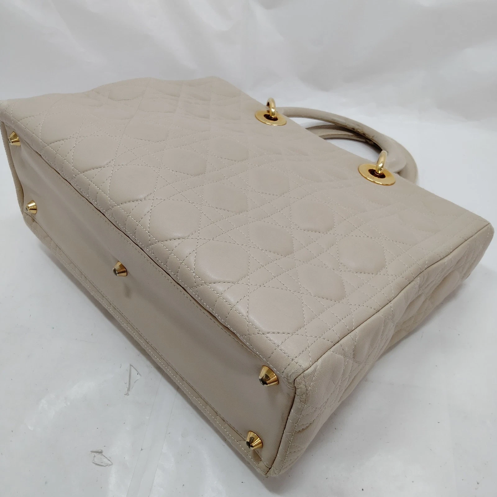 Christian Dior Hand Bag Beige Leather MA1927