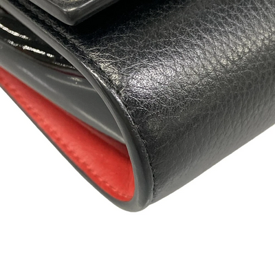 $1450 Christian Louboutin Grained Calfskin Spikes Loubinthesky Paloma Wallet On Chain Black Multimetal