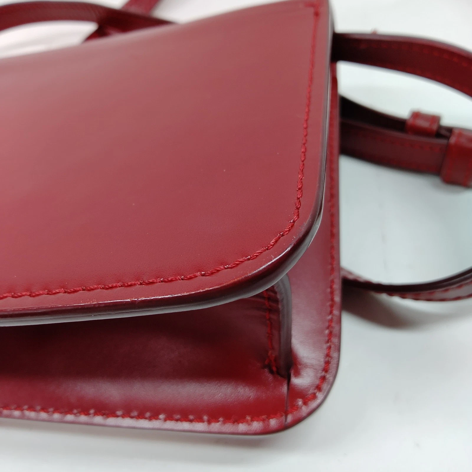 Burberry Shoulder Bag Red Leather