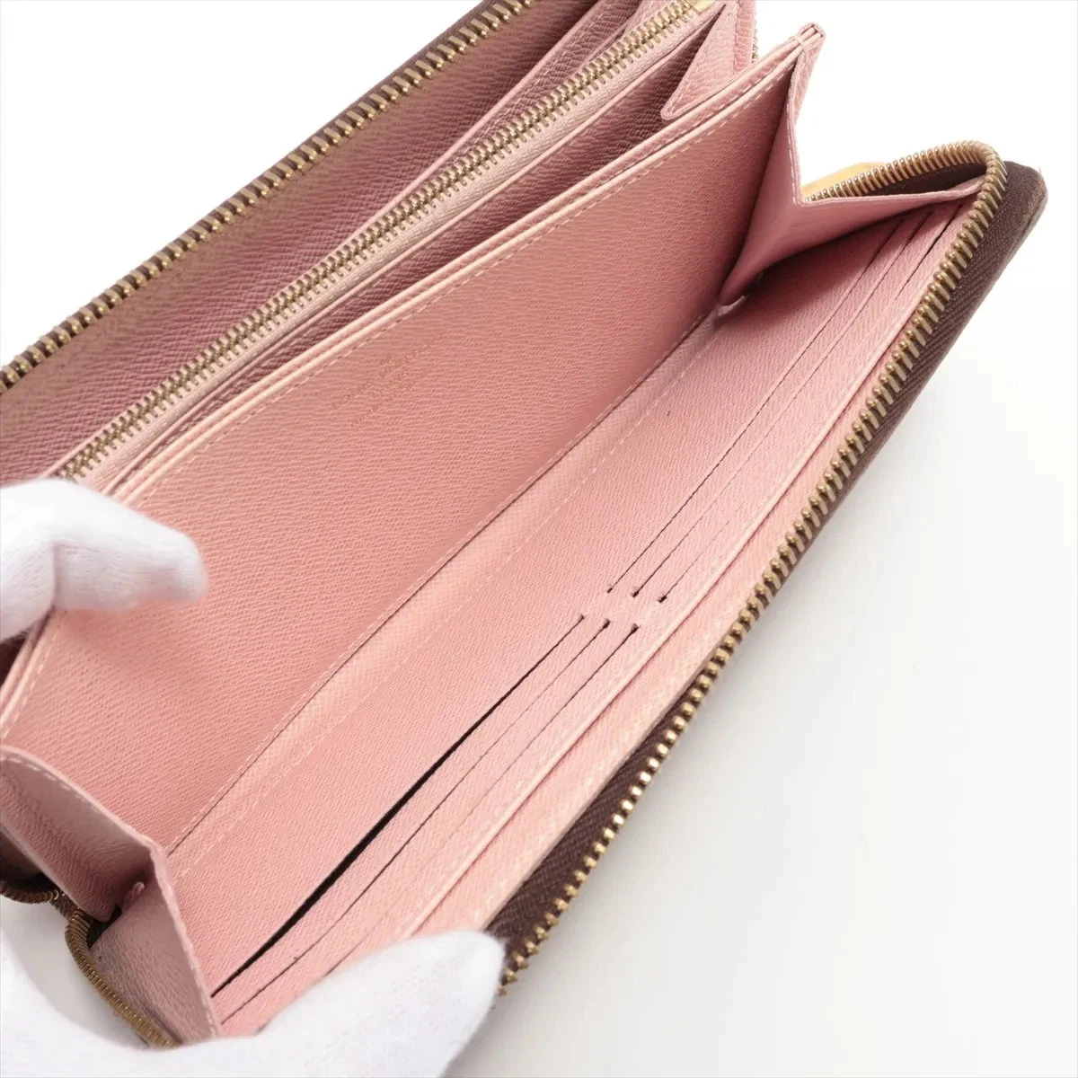 $915 RFID Louis Vuitton Monogram Zippy Wallet Rose Ballerine