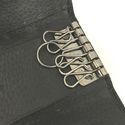 $350 GUCCI Sherry Line Leather 6 Ring Key Case Black