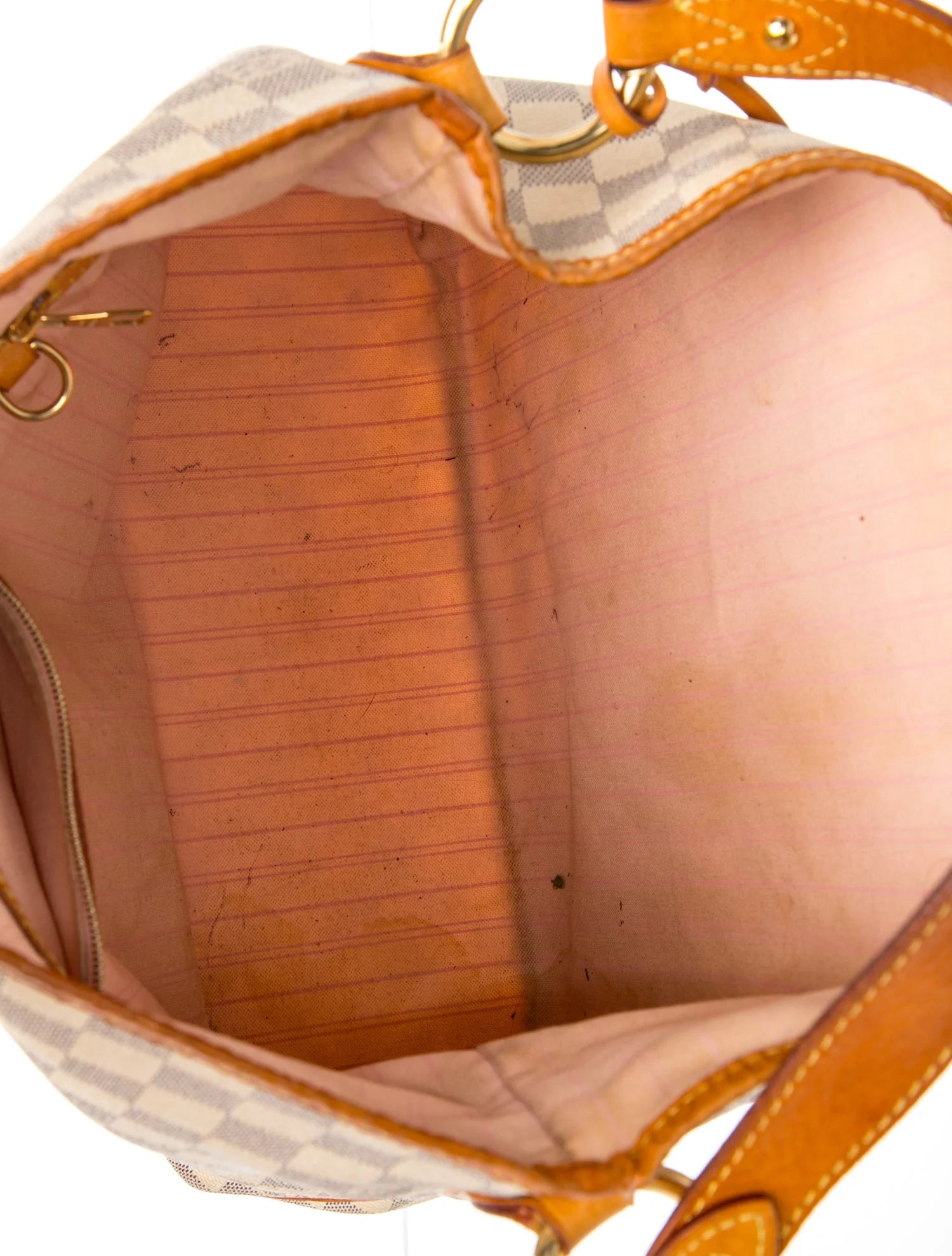 $1250 Louis Vuitton Damier Azur Delightful PM Rose Ballerine