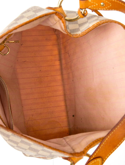 $1250 Louis Vuitton Damier Azur Delightful PM Rose Ballerine