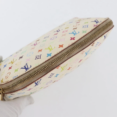 $625 2012 LOUIS VUITTON Monogram Multicolor Cosmetic Pouch White Litchi 2172