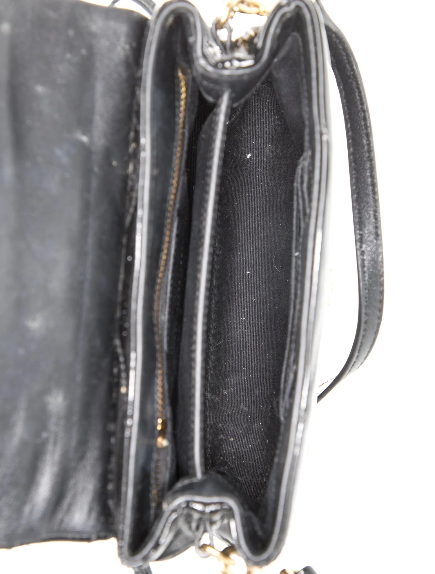 $1950 Saint Laurent Patent Y Quilted Monogram Toy Loulou Crossbody Bag Black