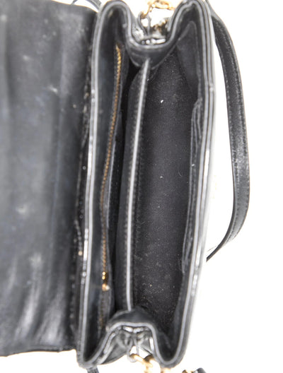 $1950 Saint Laurent Patent Y Quilted Monogram Toy Loulou Crossbody Bag Black