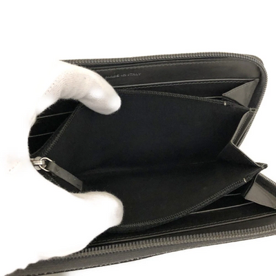 $1375 2014 CHANEL CC Logo Timeless Caviar Zip Around Long Wallet Metallic Silver