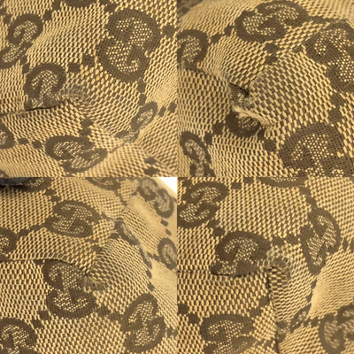 $450 Gucci Monogram Large Cosmetic Case Brown