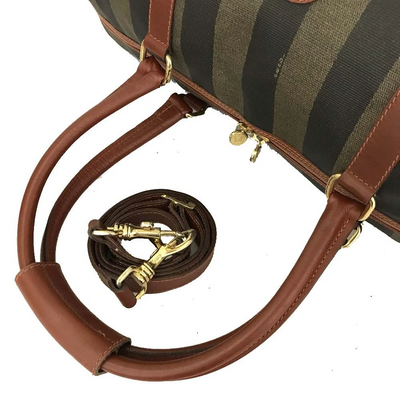 $2500 Fendi Pequin PVC Boston Travel Bag
