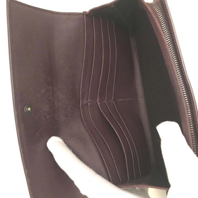 Bottega Veneta Intrecciato Lambskin Long Bifold Wallet Bordeaux