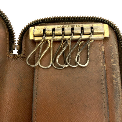 $355 1998 Louis Vuitton Monogram Canvas Zip Around Multicles 6 Key Holder  TH0978