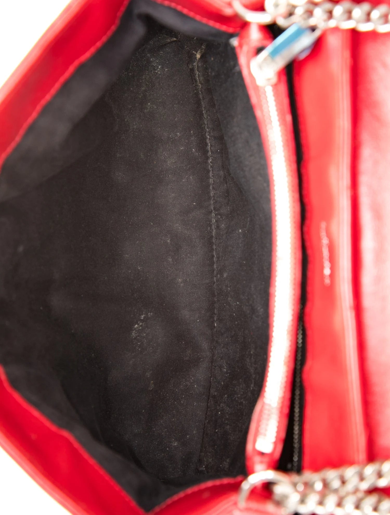 $3250 Saint Laurent Calfskin Y Quilted Monogram Medium Loulou Chain Satchel Red