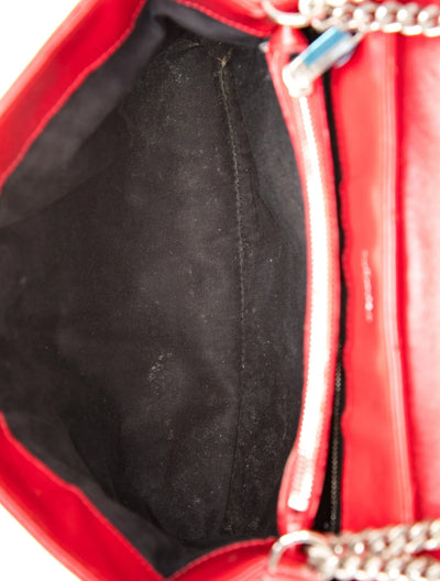 $3250 Saint Laurent Calfskin Y Quilted Monogram Medium Loulou Chain Satchel Red