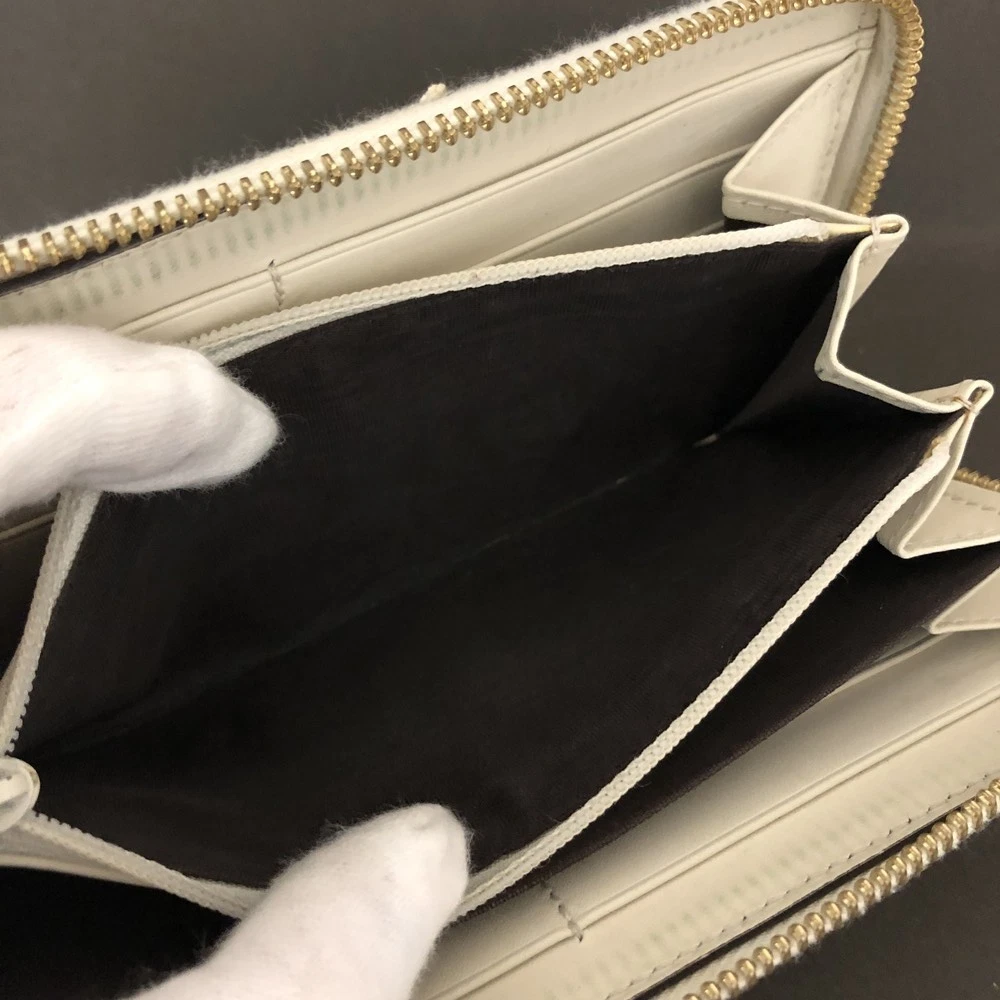 $660 GUCCI GG Marmont Ribbon Leather Zip Around Long Wallet