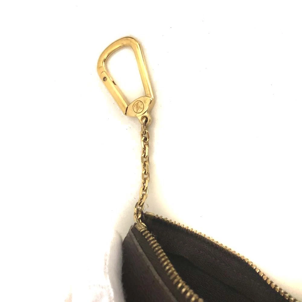 $345 Louis Vuitton Monogram Pochette Cles Wallet Coin Purse Brown