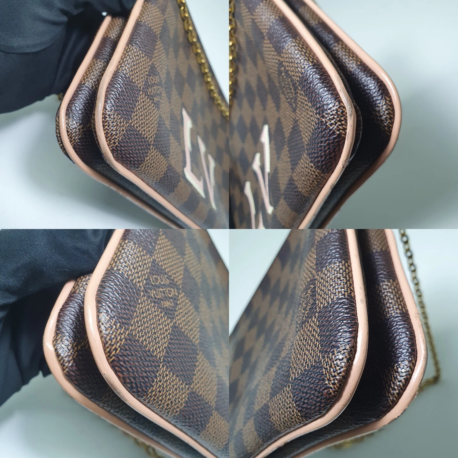 Louis Vuitton Double Zip Pochette Damier Ebene MI0220