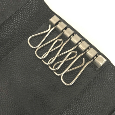 $420 Cartier Santos 6 Ring Key Case Black Leather