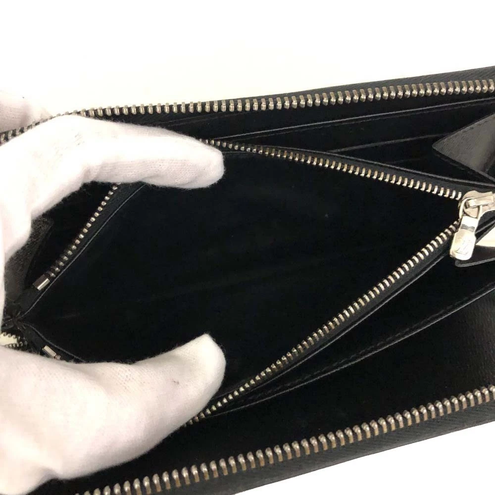 $1040 2008 Louis Vuitton Epi Zippy Zip Around Organizer Long Wallet Black SN1008