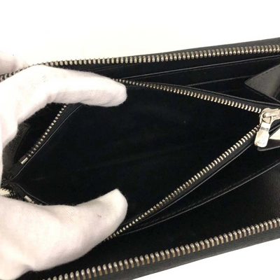 $1040 2008 Louis Vuitton Epi Zippy Zip Around Organizer Long Wallet Black SN1008
