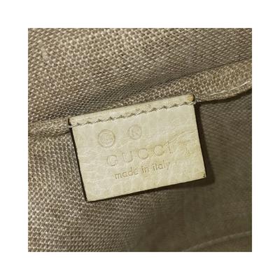 $1250 Gucci Monogram Dollar Calfskin Mini Bree Messenger Bag Beige Ebony Avoire