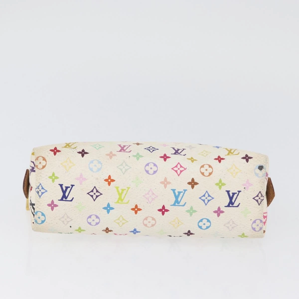 $625 2012 LOUIS VUITTON Monogram Multicolor Cosmetic Pouch White Litchi 2172