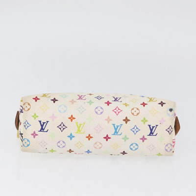 $625 2012 LOUIS VUITTON Monogram Multicolor Cosmetic Pouch White Litchi 2172