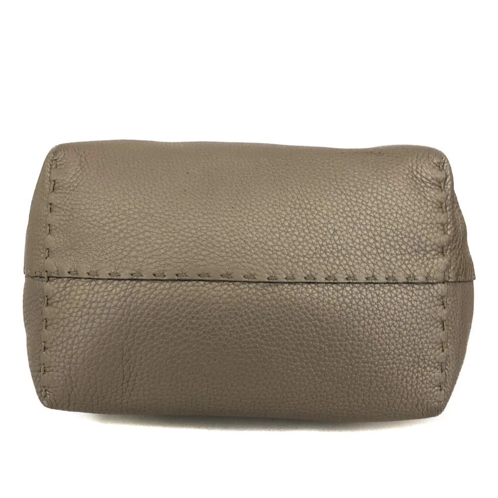 $1600 FENDI Selleria Leather Tote Bag Silver