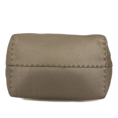 $1600 FENDI Selleria Leather Tote Bag Silver