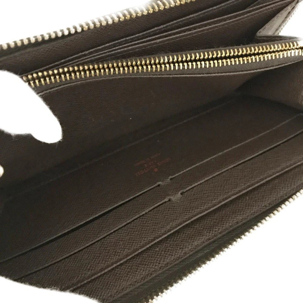 $940 2011 Louis Vuitton Damier Zippy Zip Around Long Wallet Purse Brown CA1191