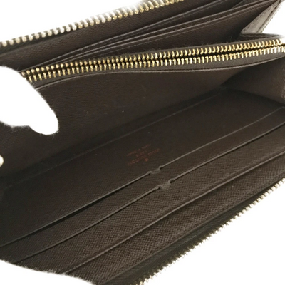$940 2011 Louis Vuitton Damier Zippy Zip Around Long Wallet Purse Brown CA1191