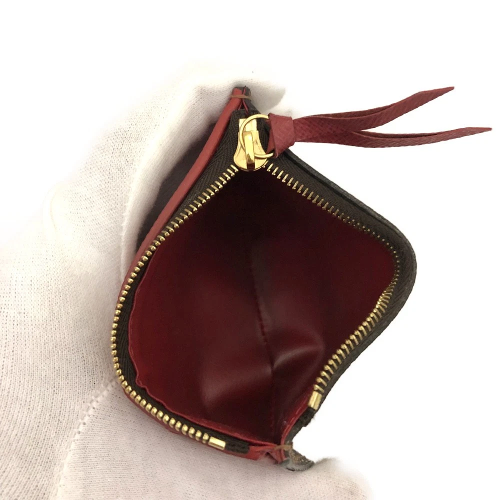 $605 2016 Louis Vuitton Damier Ebene Victorine Wallet Red SP3176