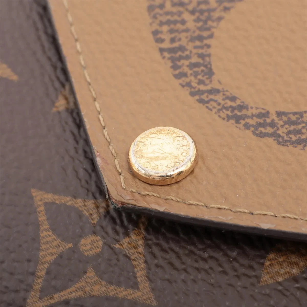 $700 Louis Vuitton Reverse Monogram Recto Verso Card Holder Brown