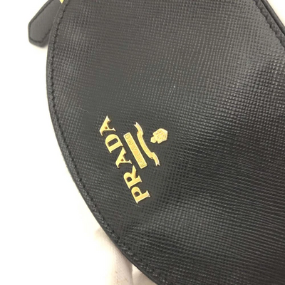 $680 PRADA Saffiano Leather Coin Purse Wallet Black