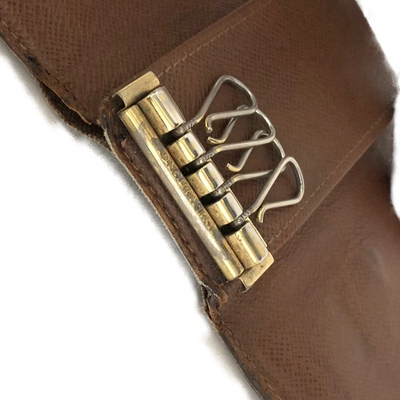 $345 Louis Vuitton Monogram Multicles 4 Ring Key Case Brown FL0092